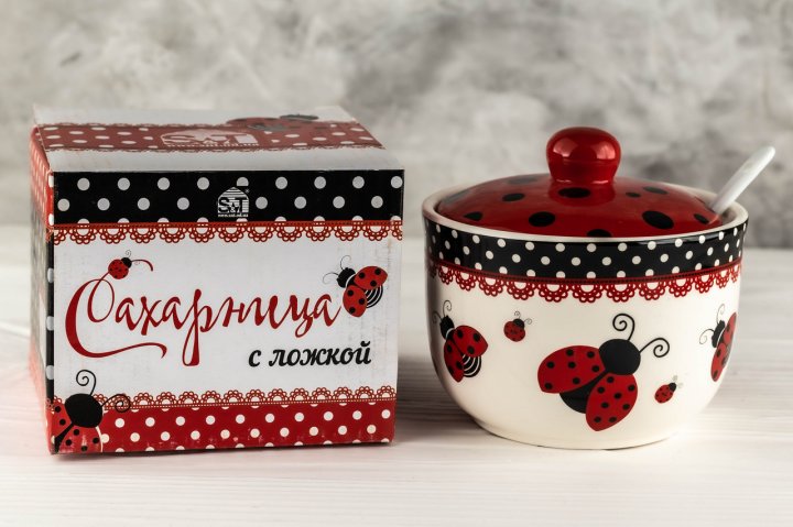 Ladybug 2242-17 Ceramic Sugar Bowl with Spoon, 450 mL - Image 3