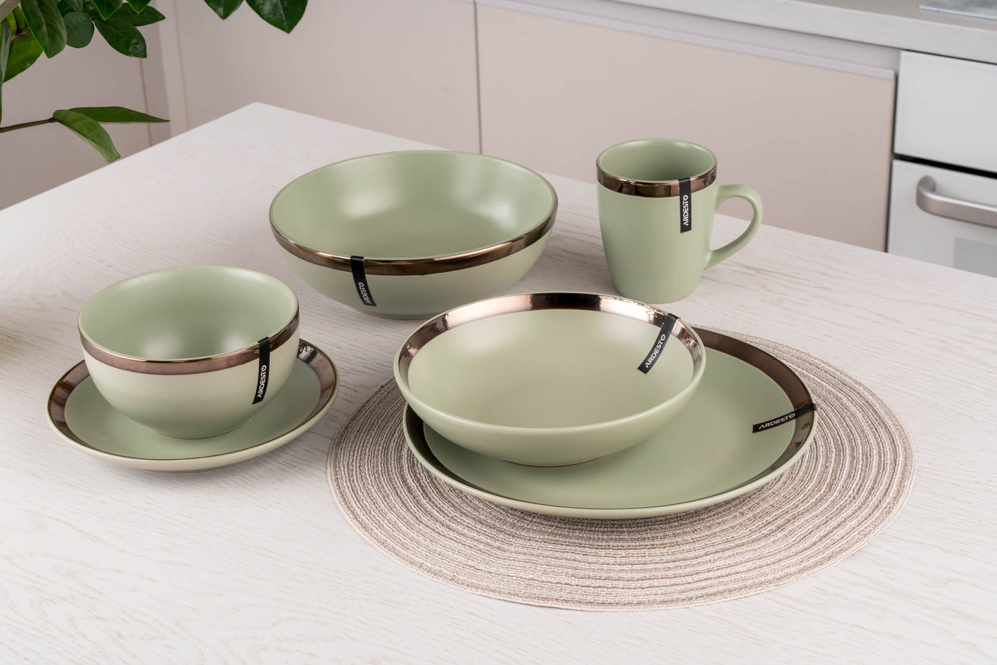 Ardesto Liguria Green Day AR2914LGC Ceramic Salad Bowl, 14 cm - Image 3