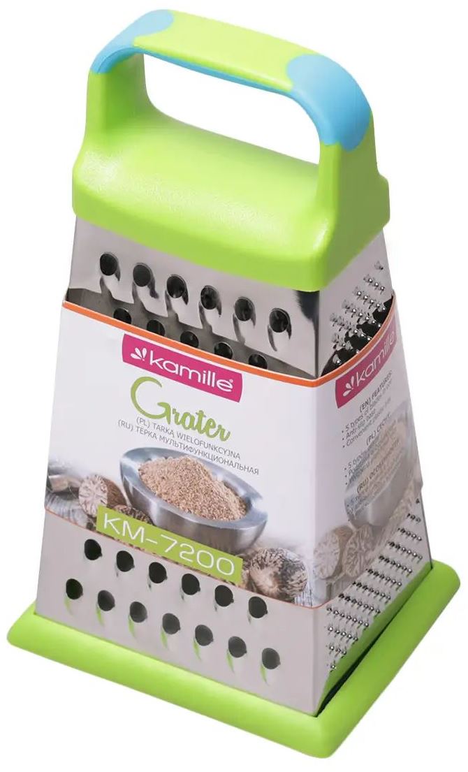 Kamille KM7200 Four-Sided Kitchen Grater with Plastic Handle, 22 cm
