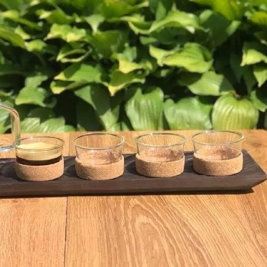 Olens GJD08-B Button Glass Cup Set, 4 x 75 mL