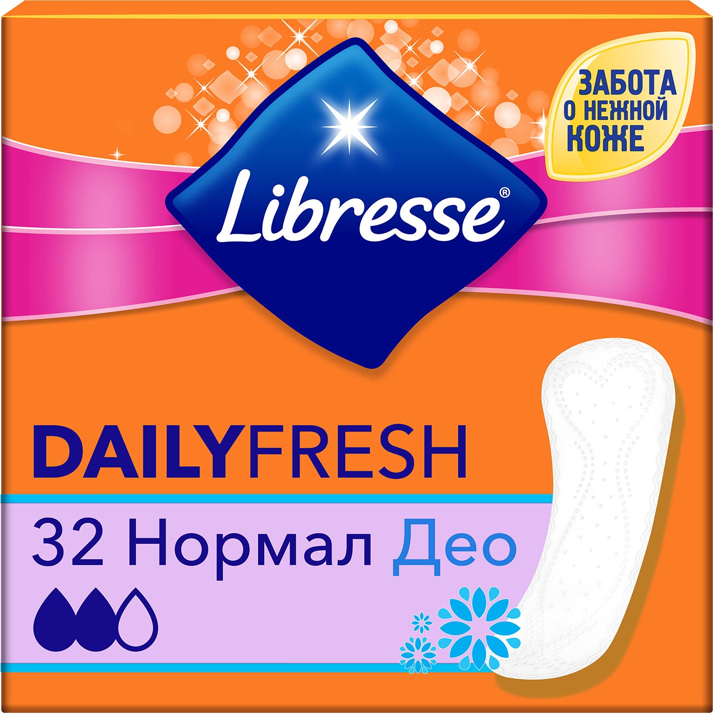 Libresse Daily Fresh Normal Deo Panty Liners, 32 pcs