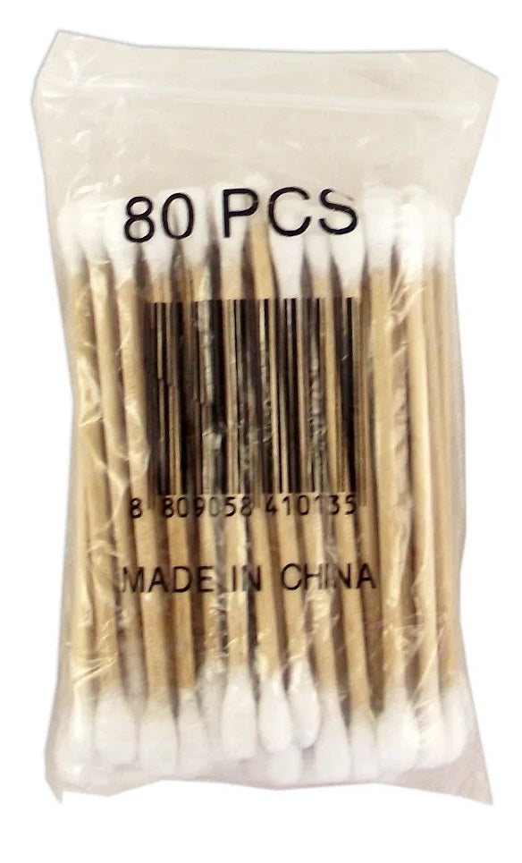 Wooden Cotton Swabs, Bag, 80 pcs - Image 2