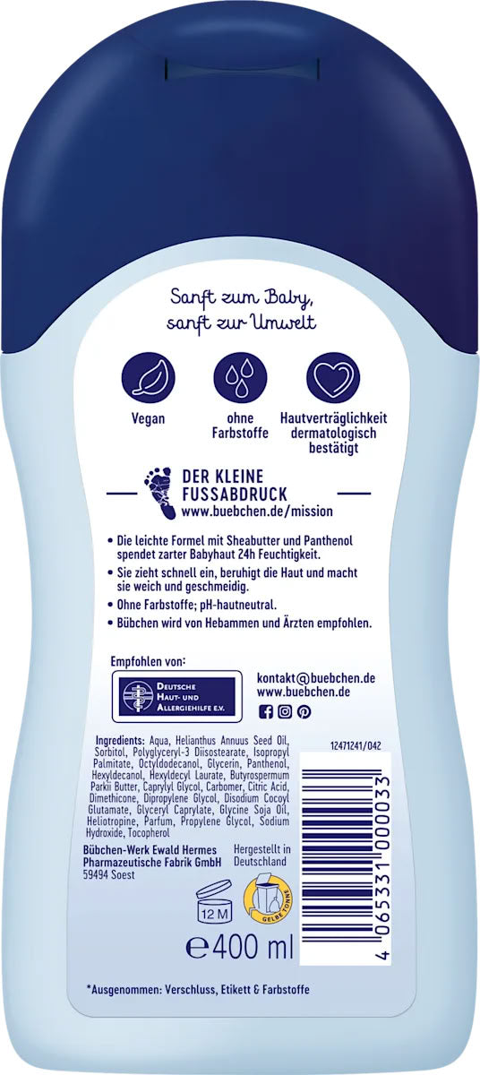 Bubchen Sensitive Baby Body Milk, 400 mL - Image 2