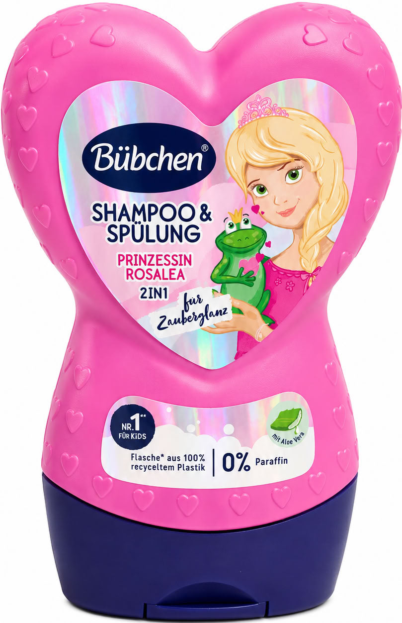 Bubchen Princess Rosalea Kids' 2-in-1 Shampoo & Conditioner, 230 mL
