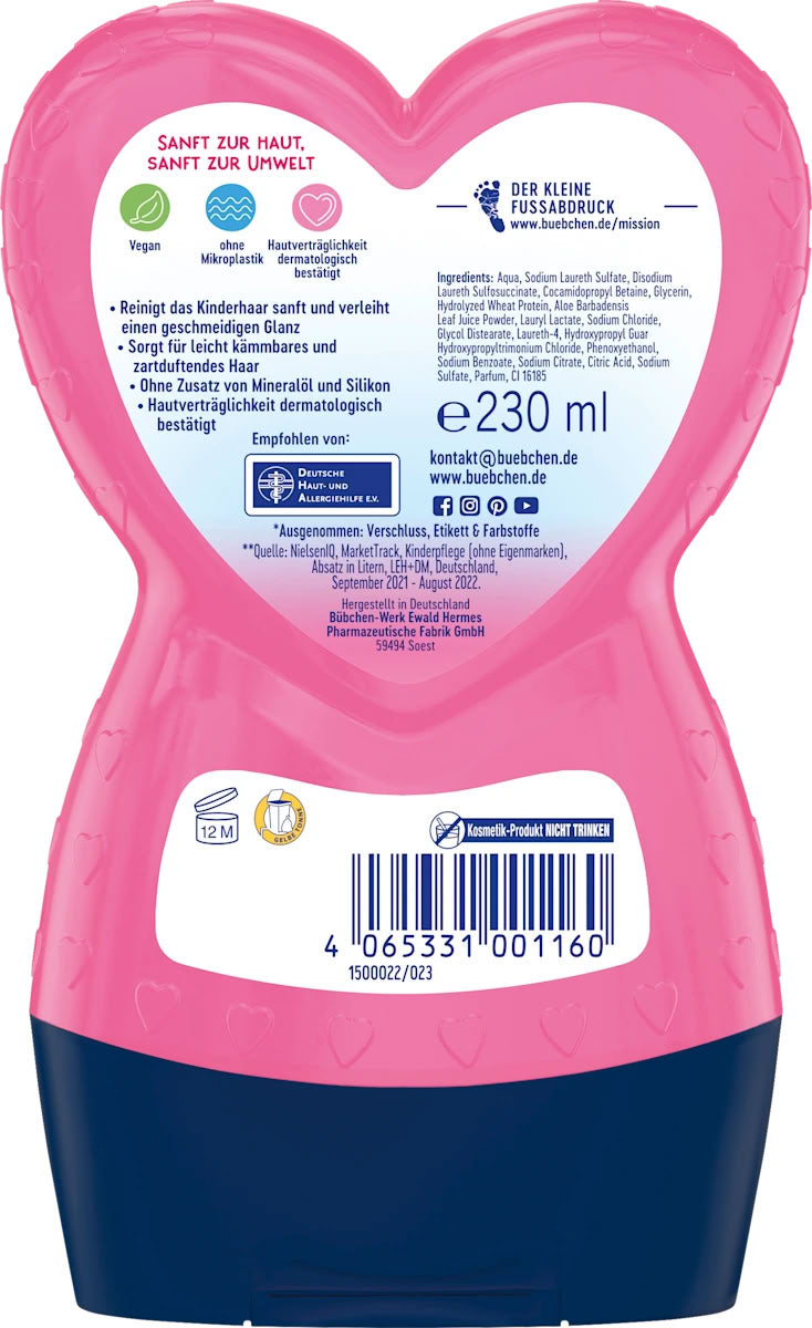 Bubchen Princess Rosalea Kids' 2-in-1 Shampoo & Conditioner, 230 mL - Image 2