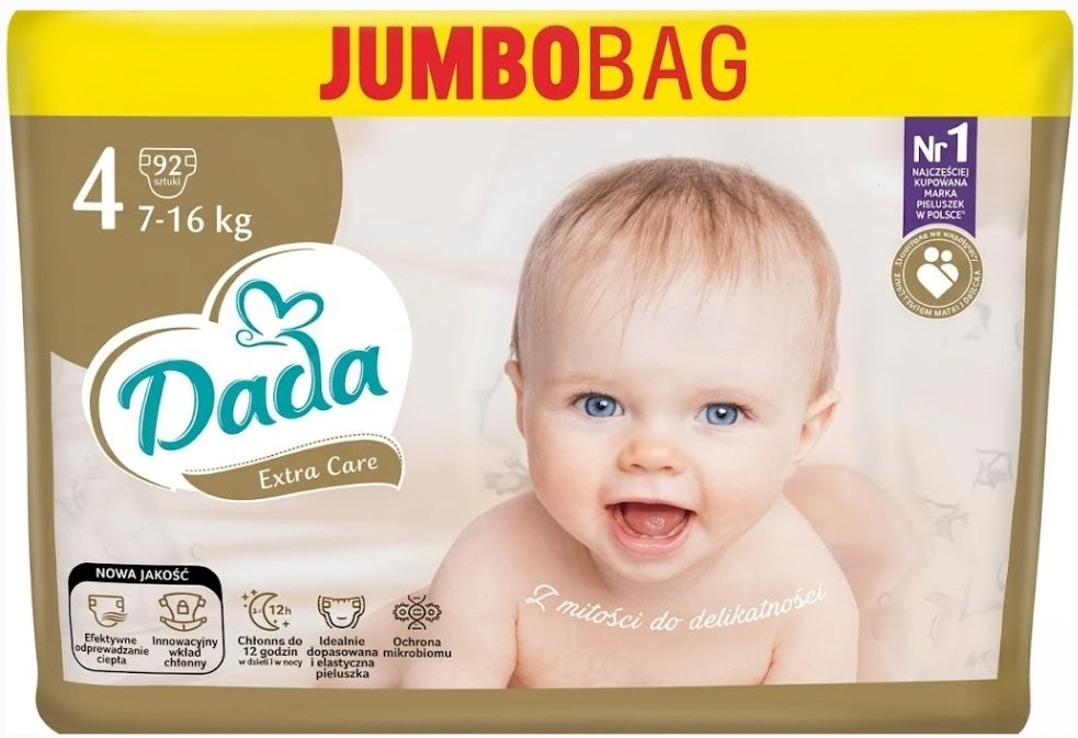 Dada Extra Care Jumbo Bag Size 4 Maxi Baby Diapers, 7-16 kg, 92 pcs