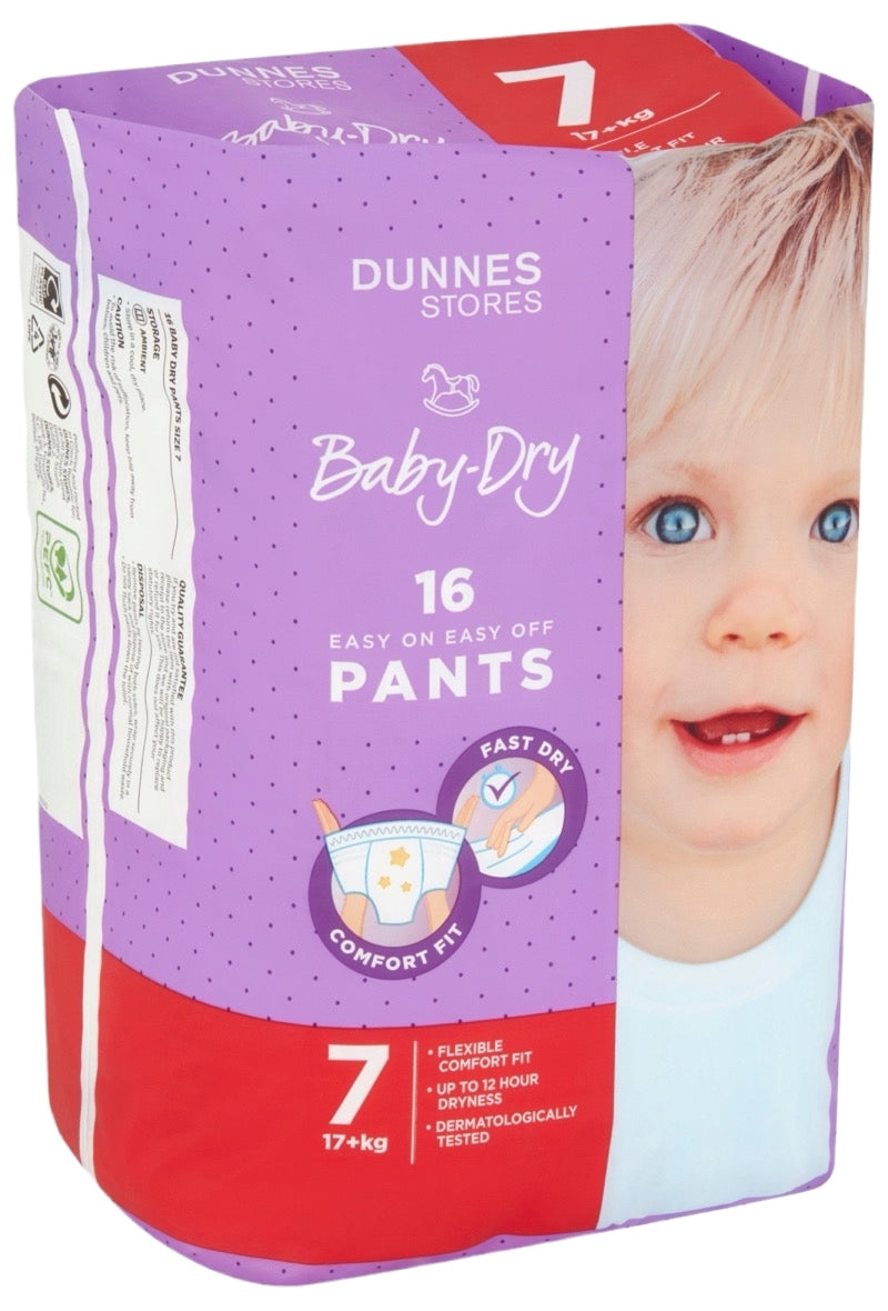 Dunnes Stores Size 7 Baby Pull-Up Diaper Pants, 17+ kg, 16 pcs - Image 3