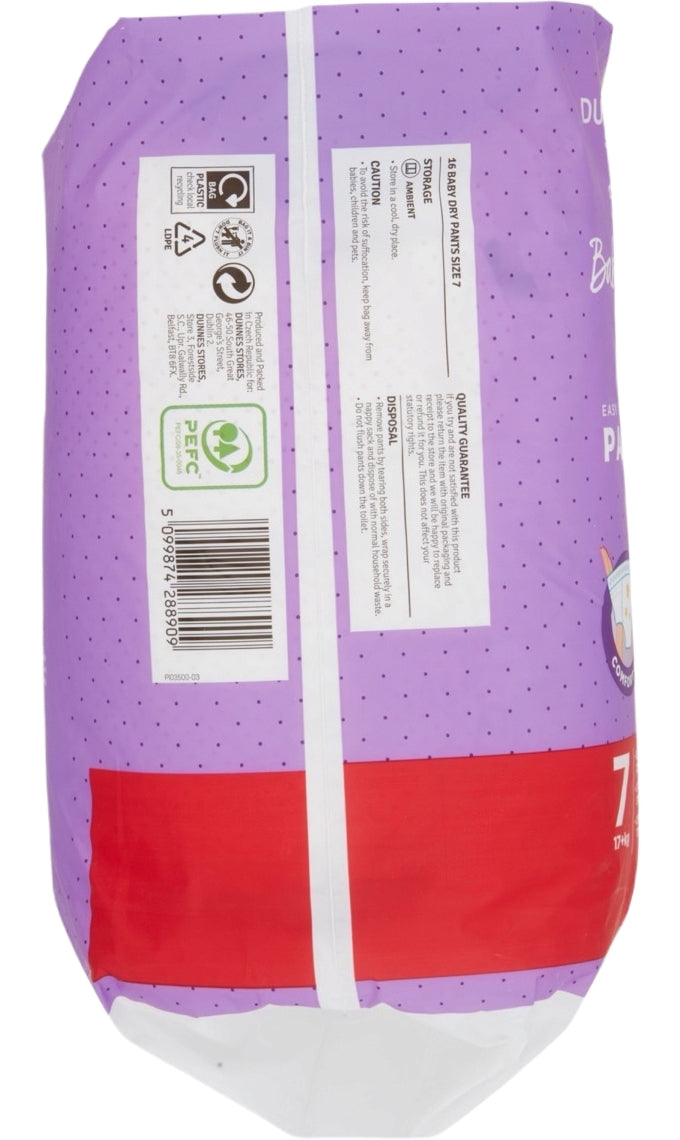 Dunnes Stores Size 7 Baby Pull-Up Diaper Pants, 17+ kg, 16 pcs - Image 4