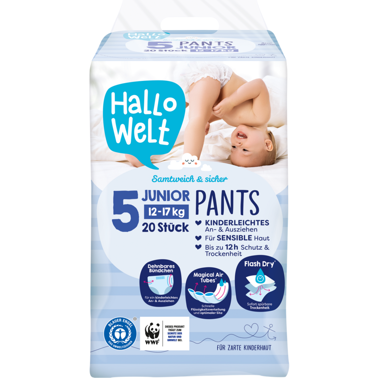 Hallo Welt Size 5 Baby Pull-Up Diaper Pants, 12-17 kg, 20 pcs