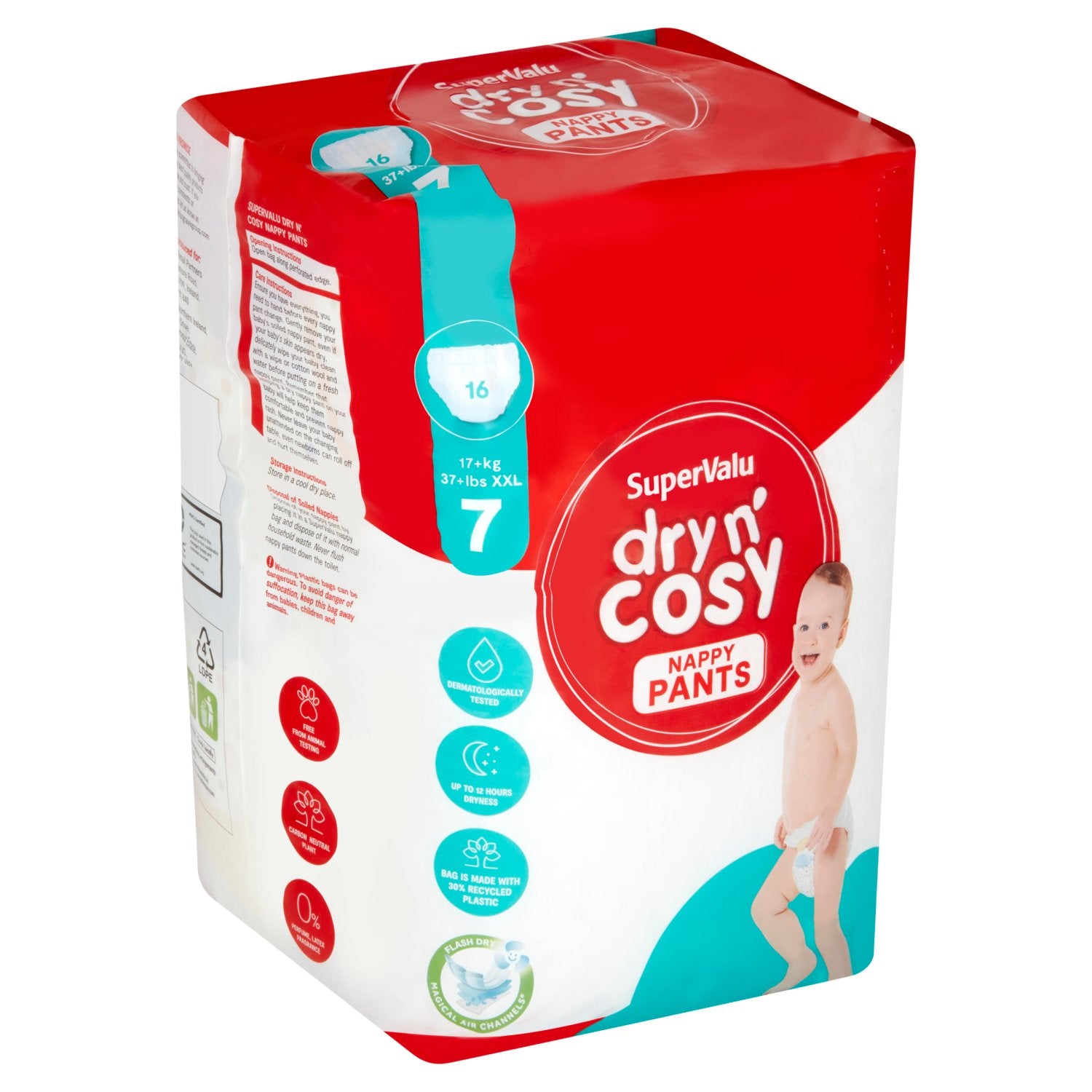 SuperValu Dry n' Cosy Size 7 Baby Pull-Up Diaper Pants, 17+ kg, 16 pcs - Image 2