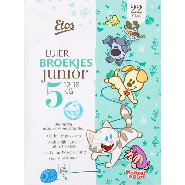 Etos Junior Size 5 Baby Pull-Up Diaper Pants, 12-18 kg, 22 pcs