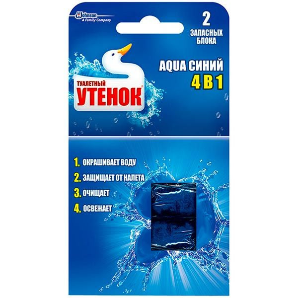 Toilet Duck Aqua Blue 4-in-1 Hanging Toilet Bowl Freshener Refill