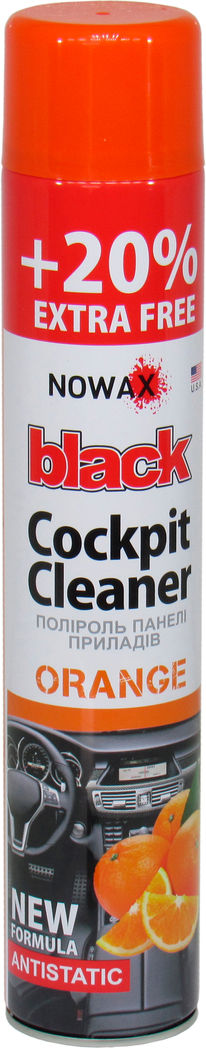 Nowax Black Cockpit Cleaner Orange Dashboard Polish, 750 mL