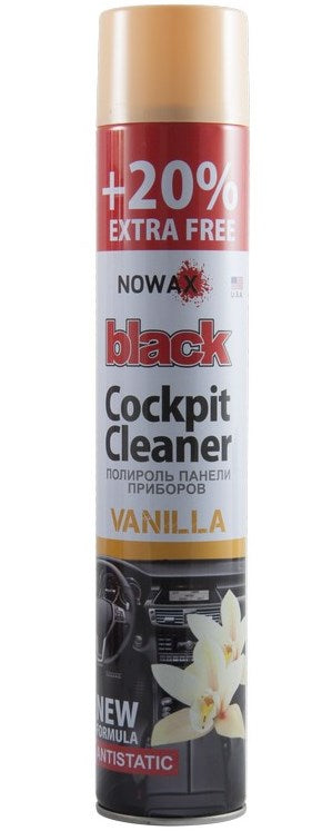 Nowax Black Cockpit Cleaner Vanilla Dashboard Polish, 750 mL