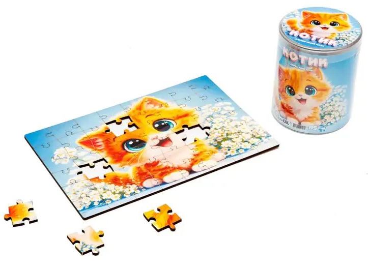 Wooden Puzzle 05001 A5 Kitten in Tube, 48 pcs - Image 2