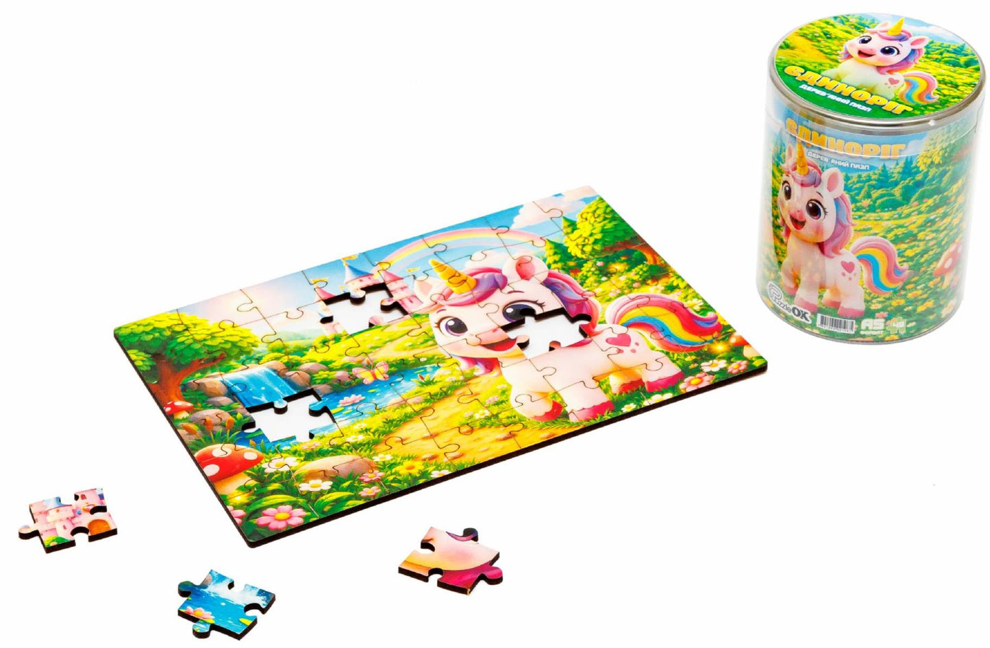 Wooden Puzzle 05002 A5 Unicorn in Tube, 48 pcs - Image 2