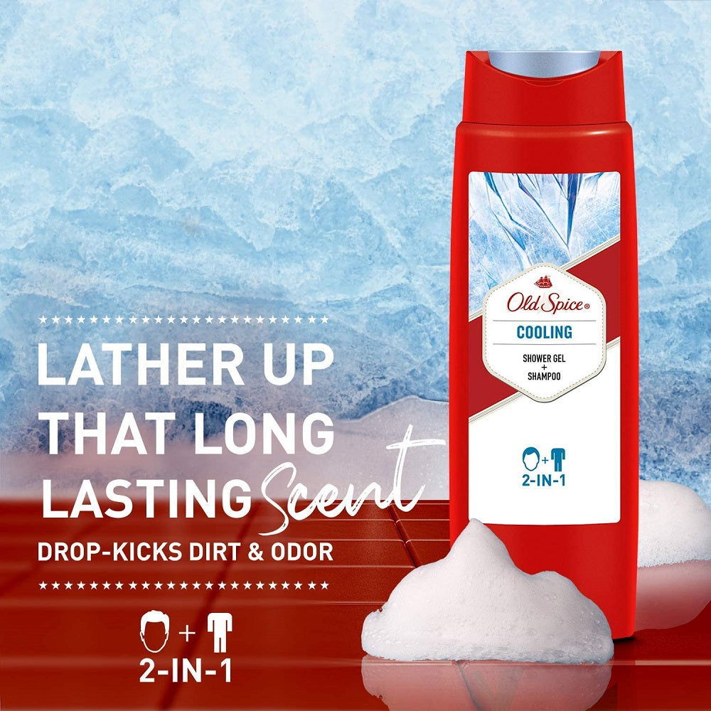 Old Spice Cooling 2-in-1 Shower Gel, 400 mL - Image 2