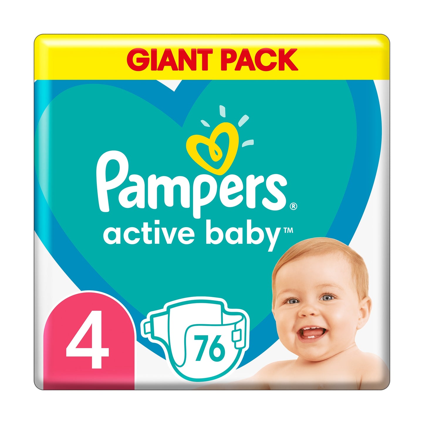 Pampers Active Baby 4 Maxi Baby Diapers, 76 pcs, 9-14 kg