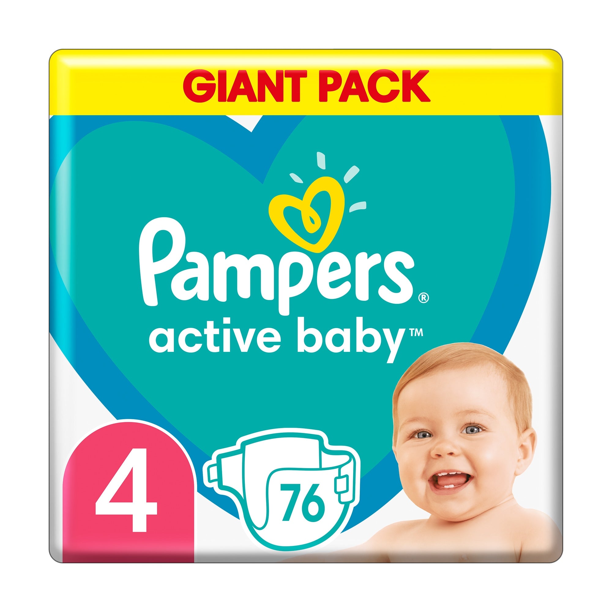 Pampers Active Baby 4 Maxi Baby Diapers, 76 pcs, 9-14 kg
