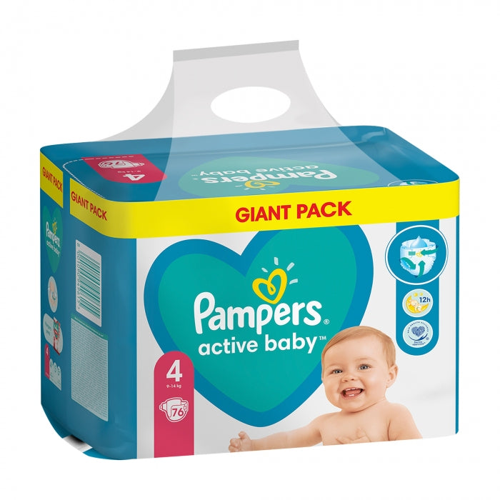 Pampers Active Baby 4 Maxi Baby Diapers, 76 pcs, 9-14 kg - Image 2