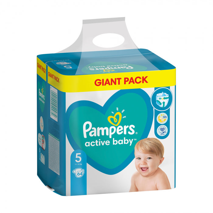 Pampers Active Baby 5 Junior Baby Diapers, 64 pcs, 11-16 kg - Image 2