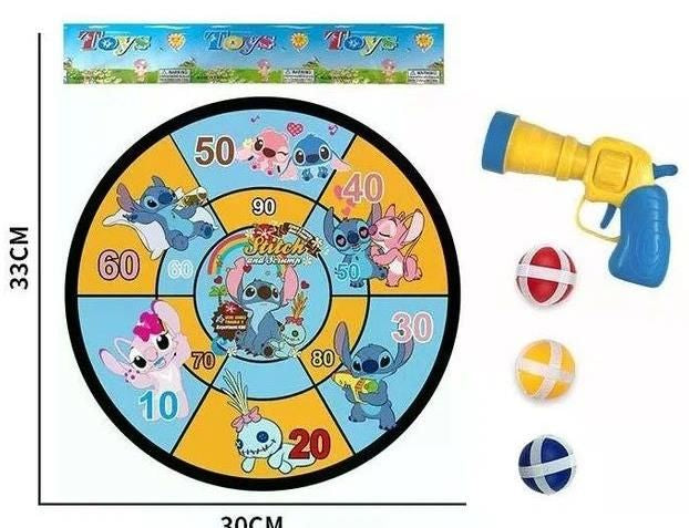 555-183 Stitch Darts Game with Fabric Target, Gun & 3 Hook-and-Loop Balls