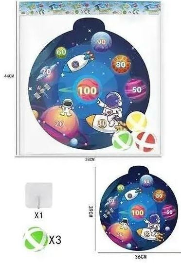 689-5 Space Darts Game with Target, 3 Hook-and-Loop Balls & Hook
