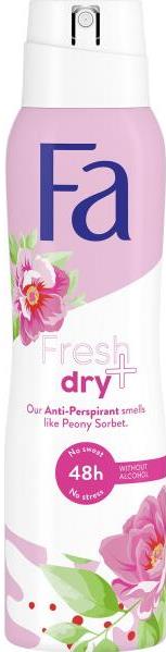 Fa Fresh & Dry Sorbent & Peony Deodorant Spray, 150 mL