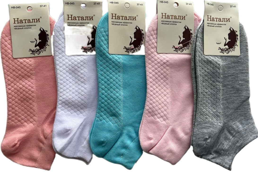 Natali HB-045 Women's Low-Cut Socks, Size 37-41