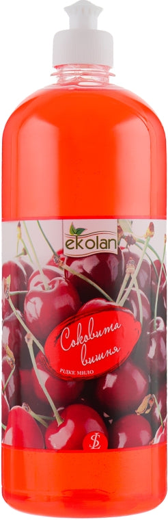 Ekolan Juicy Cherry Liquid Hand Soap with Push-Pull Cap, 1000 g