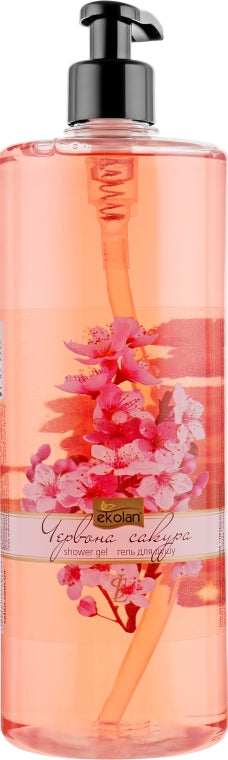 Ekolan Red Sakura Shower Gel with Pump, 1000 g