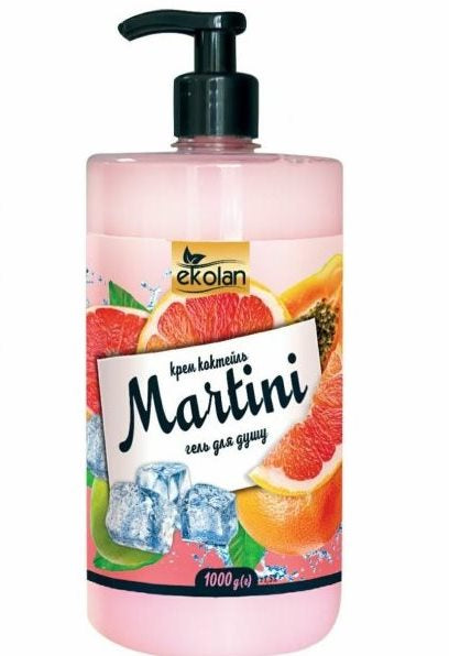 Ekolan Martini Cream Cocktail Shower Gel with Pump, 1000 g