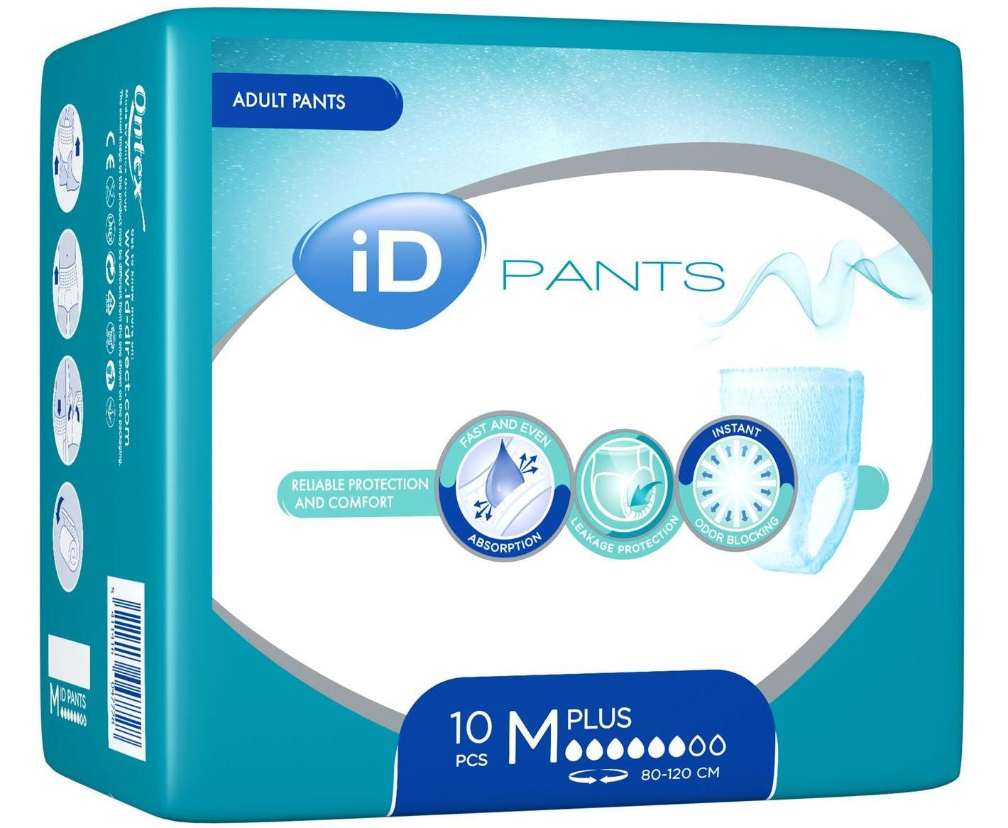 iD Slip Plus Medium 80-125 cm Adult Pull-Up Incontinence Pants, 10 pcs