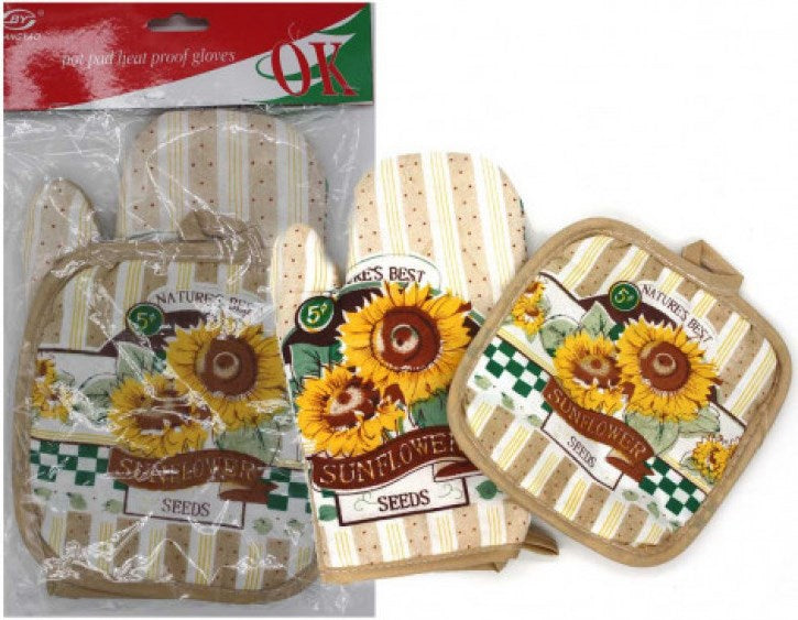 Kitchen Oven Mitt & Potholder Set, Assorted