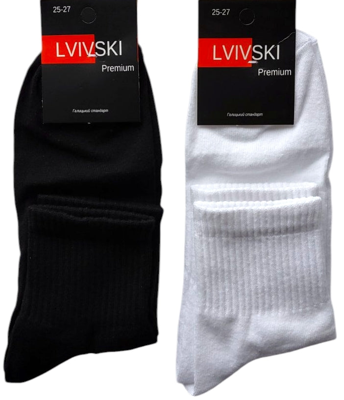 Lvivski Premium Men's Socks, Size 25-27, Solid Color