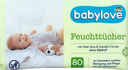 Babylove Aloe Vera & Chamomile Baby Wet Wipes, 80 pcs