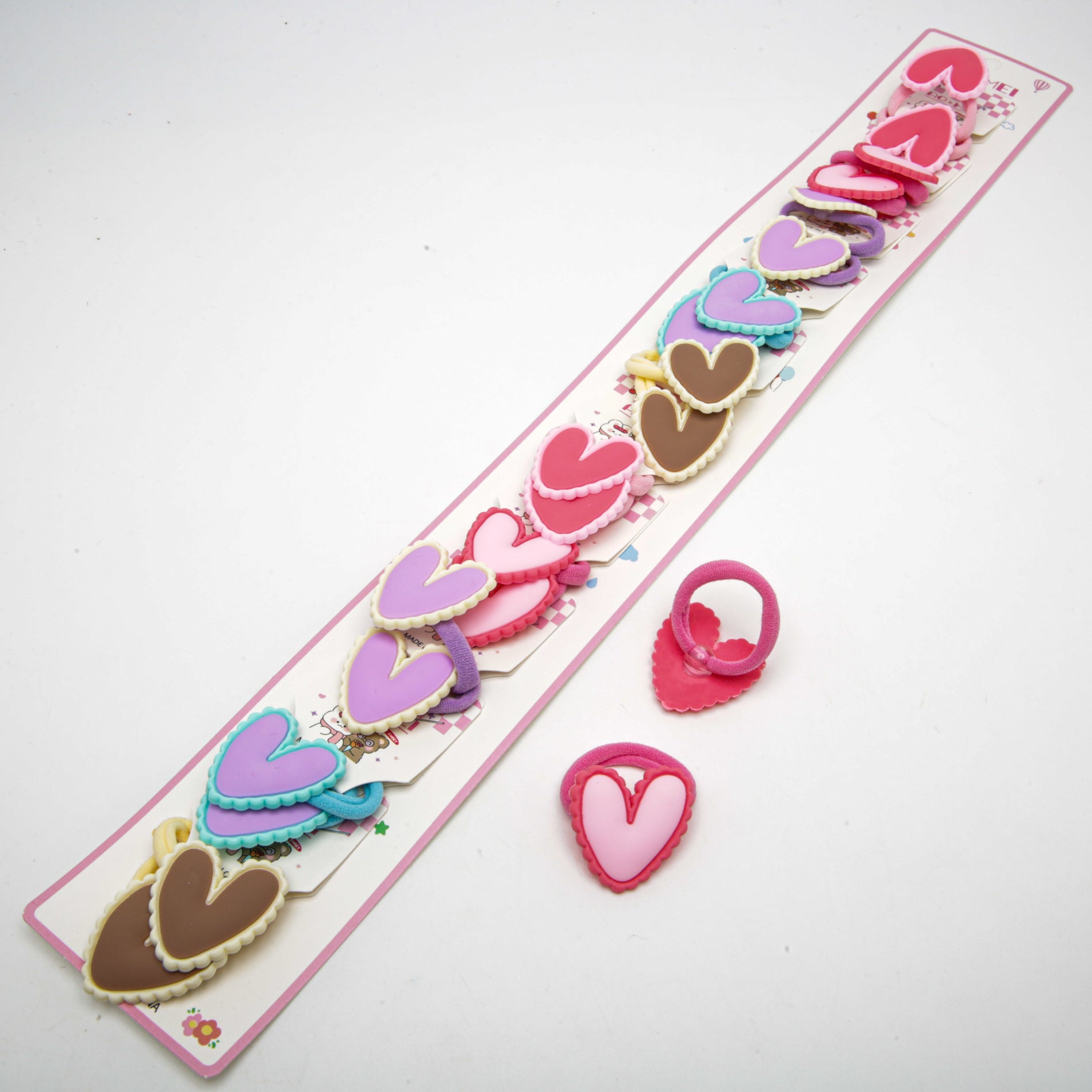 Kids' Silicone Heart Hair Ties 6-5692, 2 pcs, 3 cm