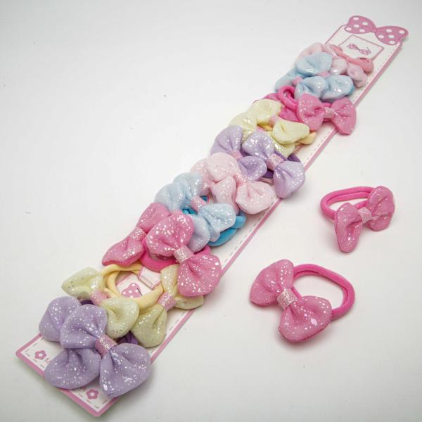 Kids' Textile Bow Hair Ties 6-5702, 2 pcs, 5.5 x 3 cm