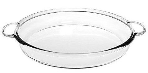 Borcam 59234 Round Glass Baking Dish, Diameter 26 cm