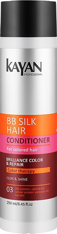 Kayan Professional BB Silk Hair Conditioner for Color-Treated Hair, 250 mL