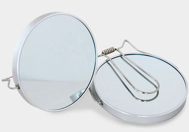 Round Double-Sided Tabletop Mirror on Metal Stand, 5 in - Image 2