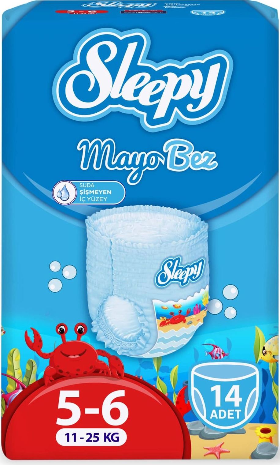 Sleepy Swimming Size 5-6 Baby Swim Diaper Pants, 11-25 kg, 14 pcs