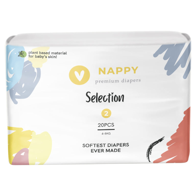 Nappy Selection Premium Size 2 Baby Diapers, 4-8 kg, 20 pcs
