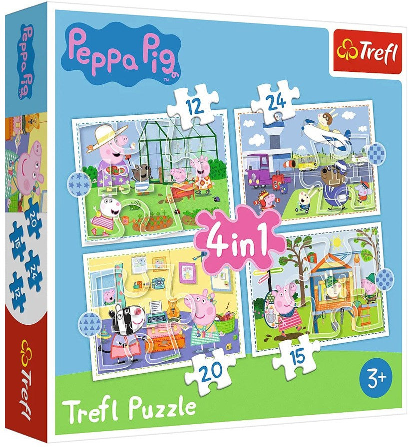 Trefl 34359 Peppa Pig Vacation Memories 4-in-1 Puzzle
