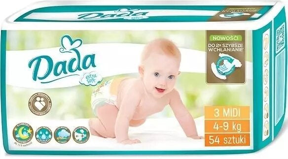 Dada Extra Soft (3) Midi Baby Diapers, 54 pcs, 4-9 kg