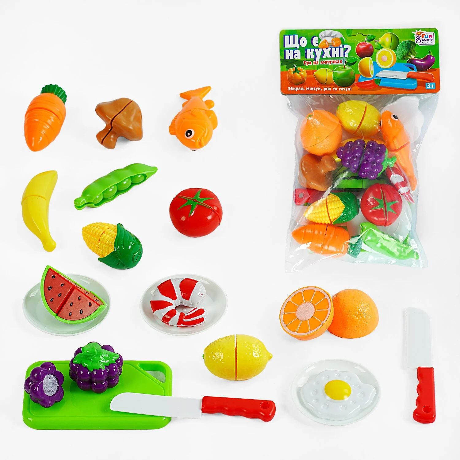 4 Fun Game Club 65395 Hook-and-Loop Food Set