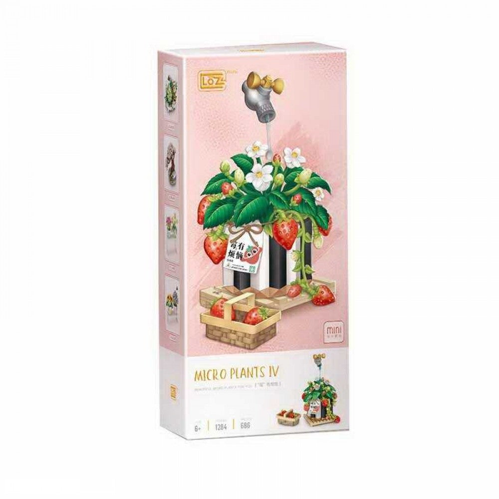 1284 Strawberry Mini Garden Building Set, 686 Pieces