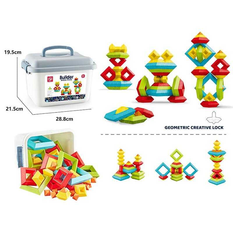 188-625 A Geometric Shapes Building Set, 30 Pieces