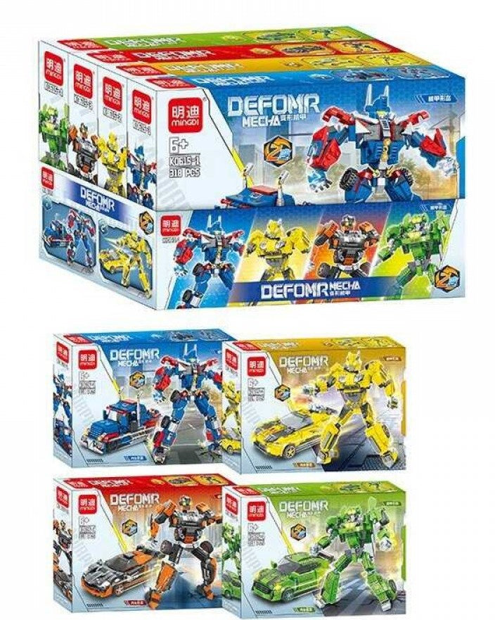 2-in-1 Robot-to-Car Transforming Building Set K 0615, Assorted