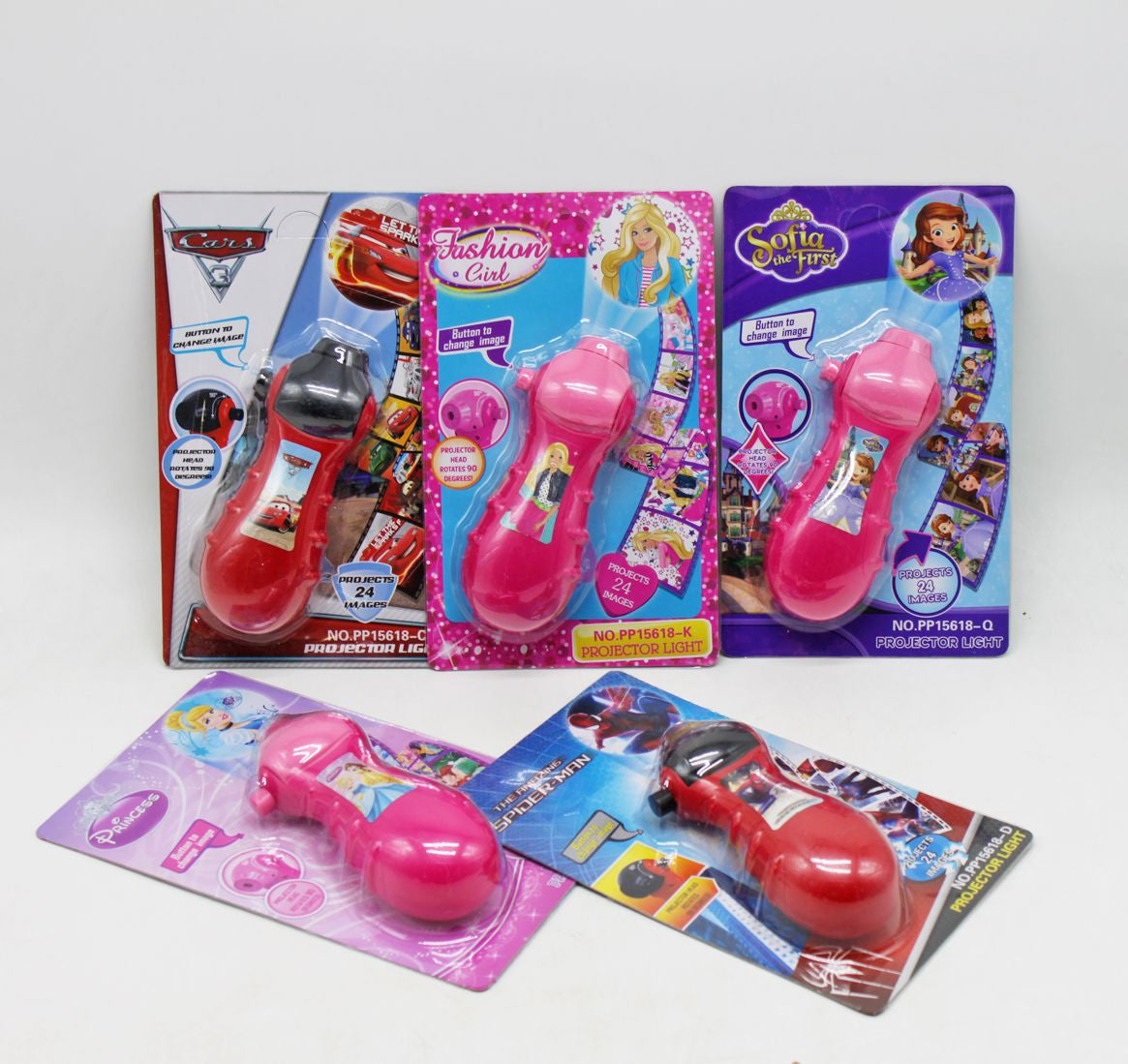 PP15618-B/C/D/K Battery-Powered Kids' Flashlight Projector